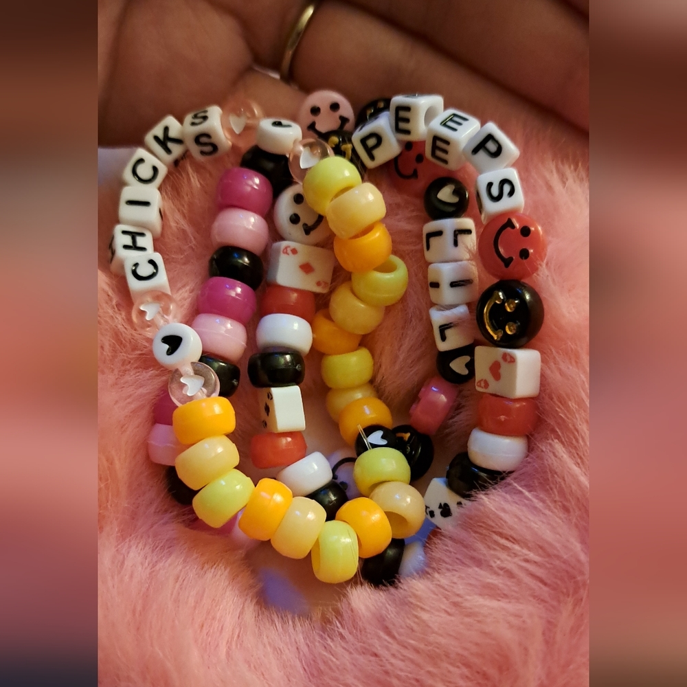 Lil Peep Custom Pony Beaded Bracelet "Lil Peeps Chicks" from his personal plush!